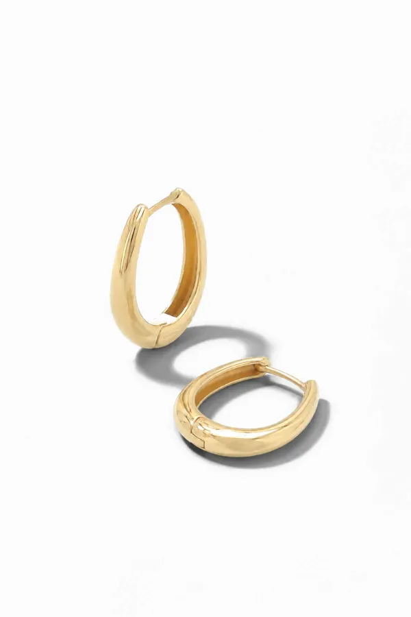 Gouden Oorbellen Oval Linked Hoop Creolen Logan Small