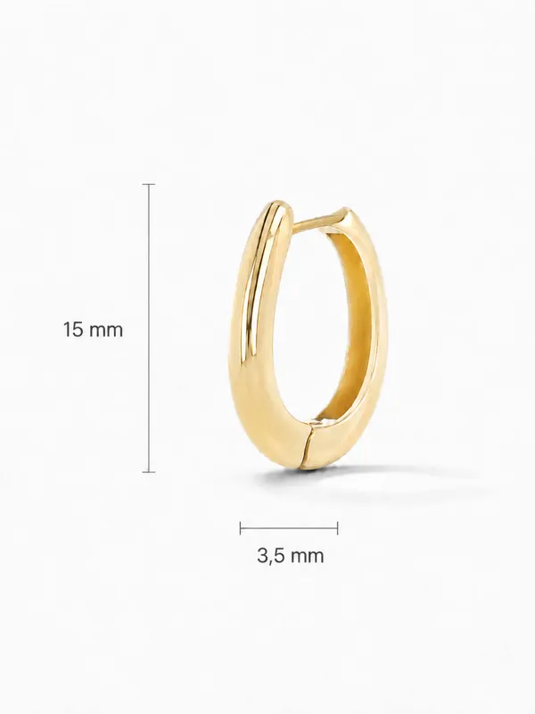 Gouden Oorbellen Oval Linked Hoop Creolen Logan Small