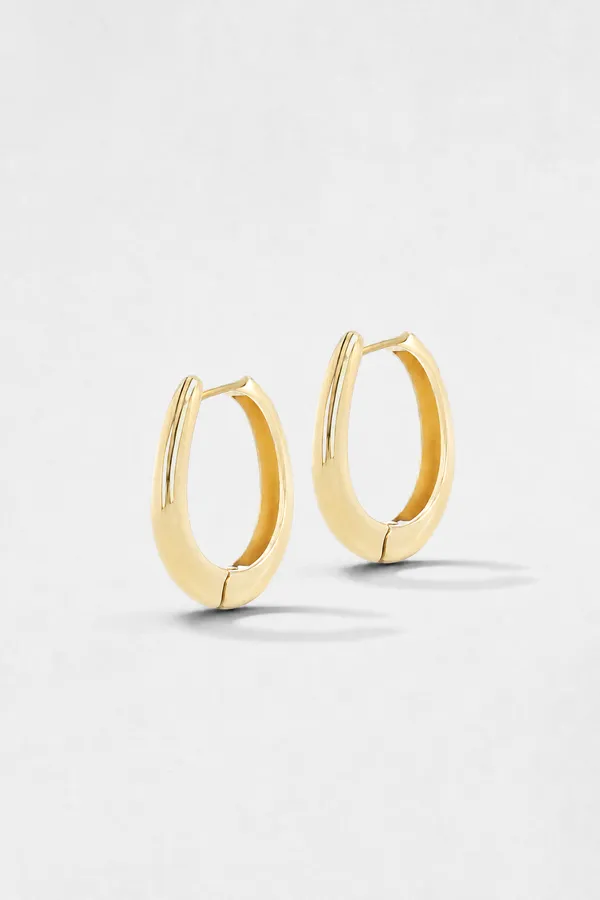 Gouden Oorbellen Oval Linked Hoop Creolen Logan Small