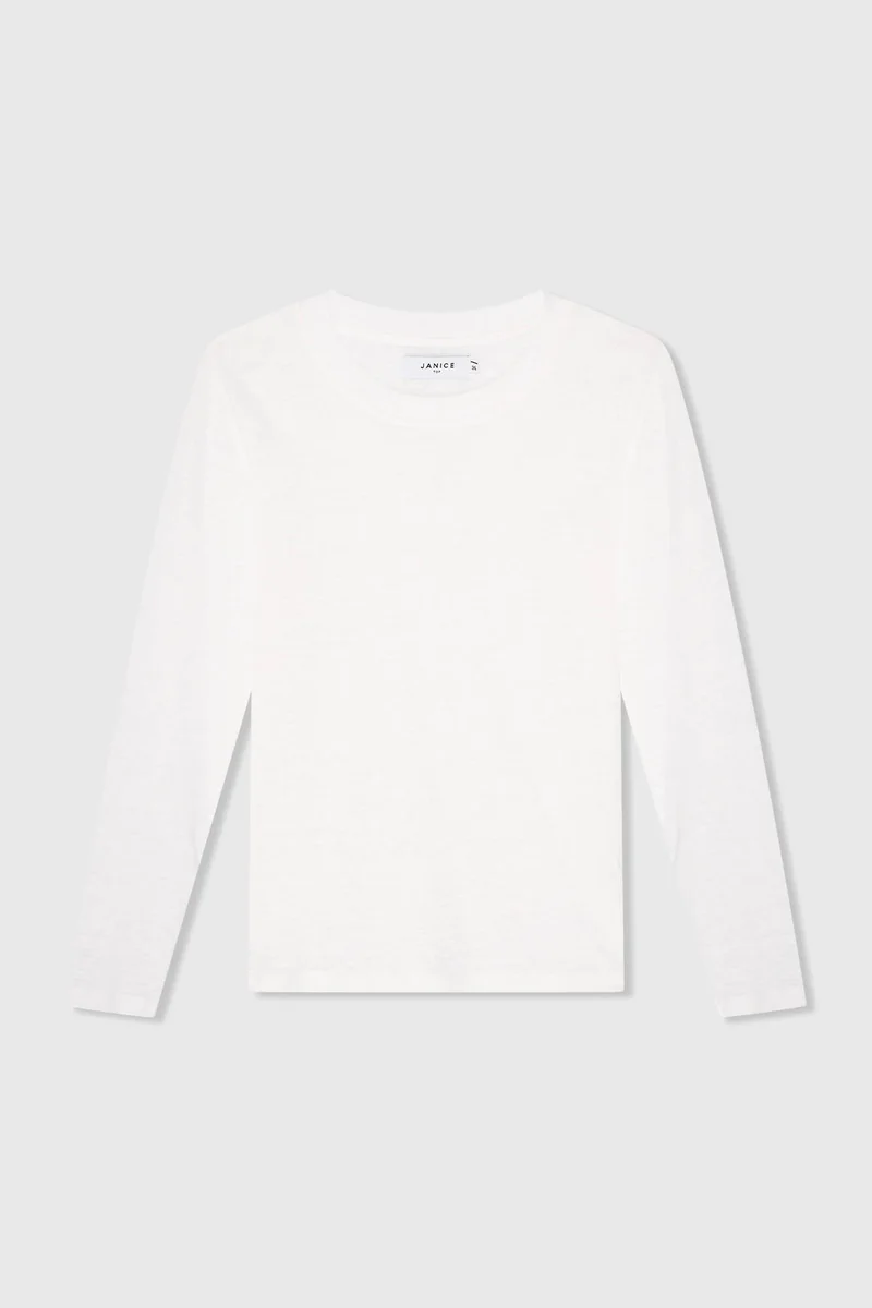 Linnen Shirt Dames Lange Mouw Ryan Wit