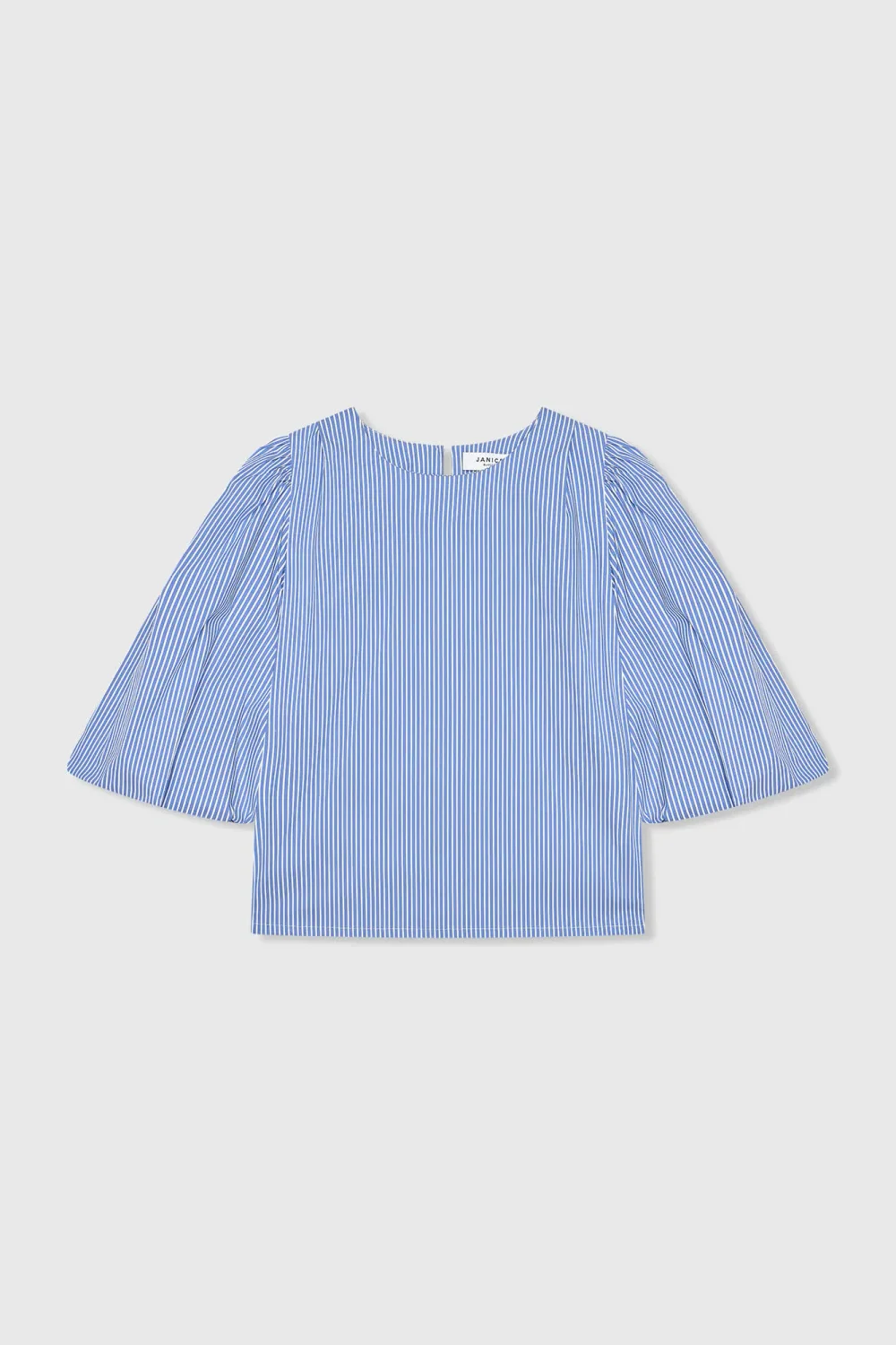 Dames Top Pof Mouw Streepjes Elian Blauw