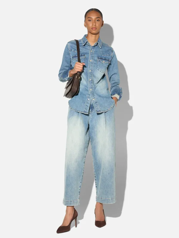 Denim Blouse Dames Stretch Levi 114