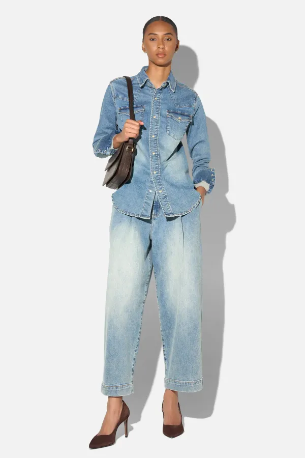 Denim Blouse Dames Stretch Levi 114
