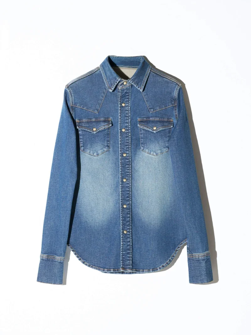 Denim Blouse Dames Stretch Levi Blauw 357