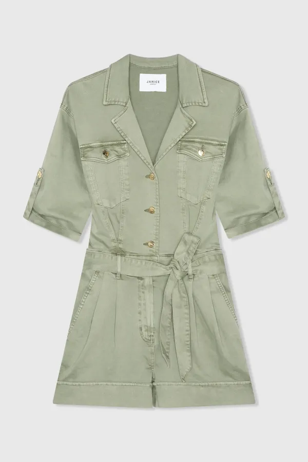 Denim Jumpsuit Dames Axil Groen 943