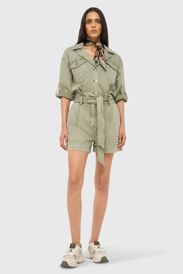 Denim Jumpsuit Dames Axil Groen 943