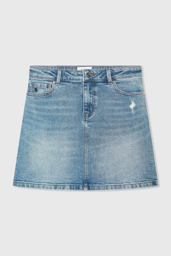 Denim Rok Kort Benson Blauw 379