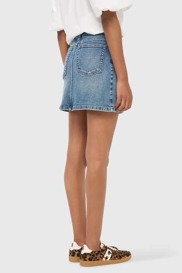 Denim Rok Kort Benson Blauw 379