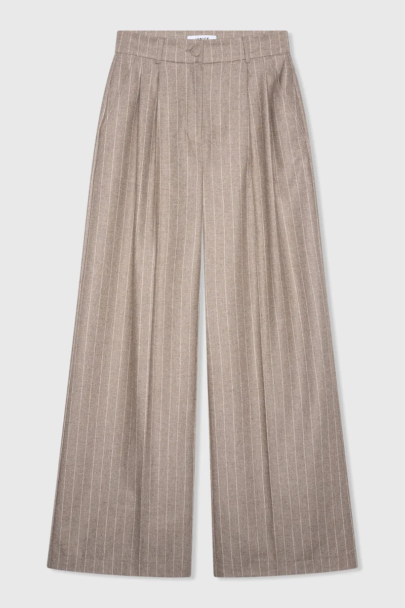 Dollar Pantalon Beige Gestreept