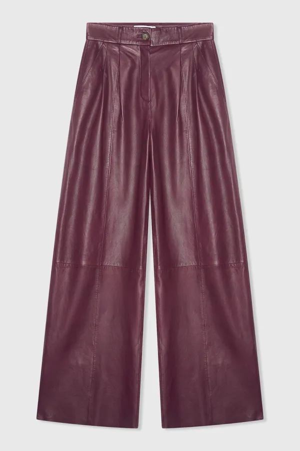Dollar Burgundy Leer