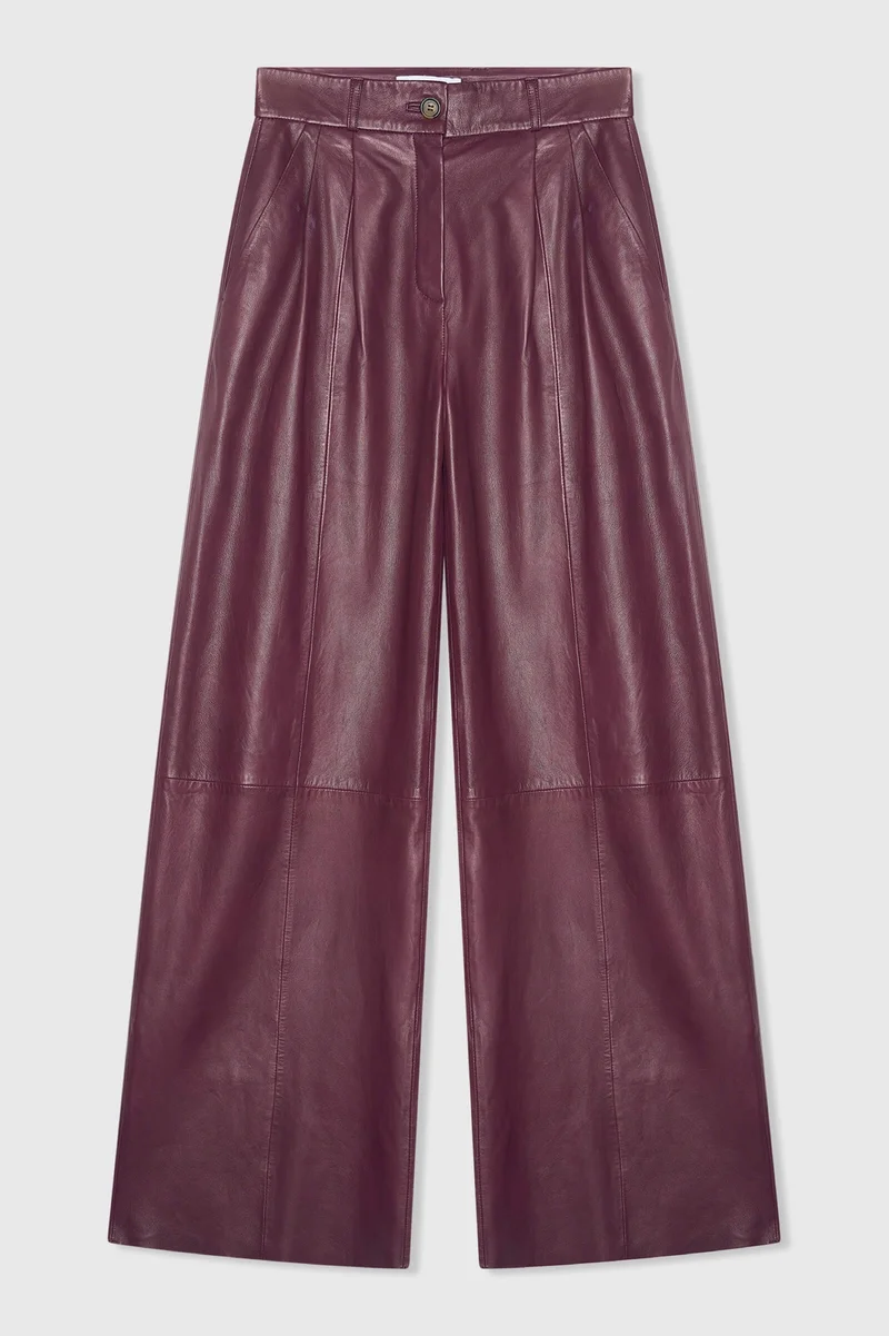 Dollar Burgundy Leer