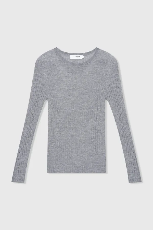 Merino Wol Truitje Longsleeves Lyle Grijs