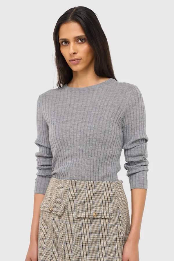 Merino Wol Truitje Longsleeves Lyle Grijs