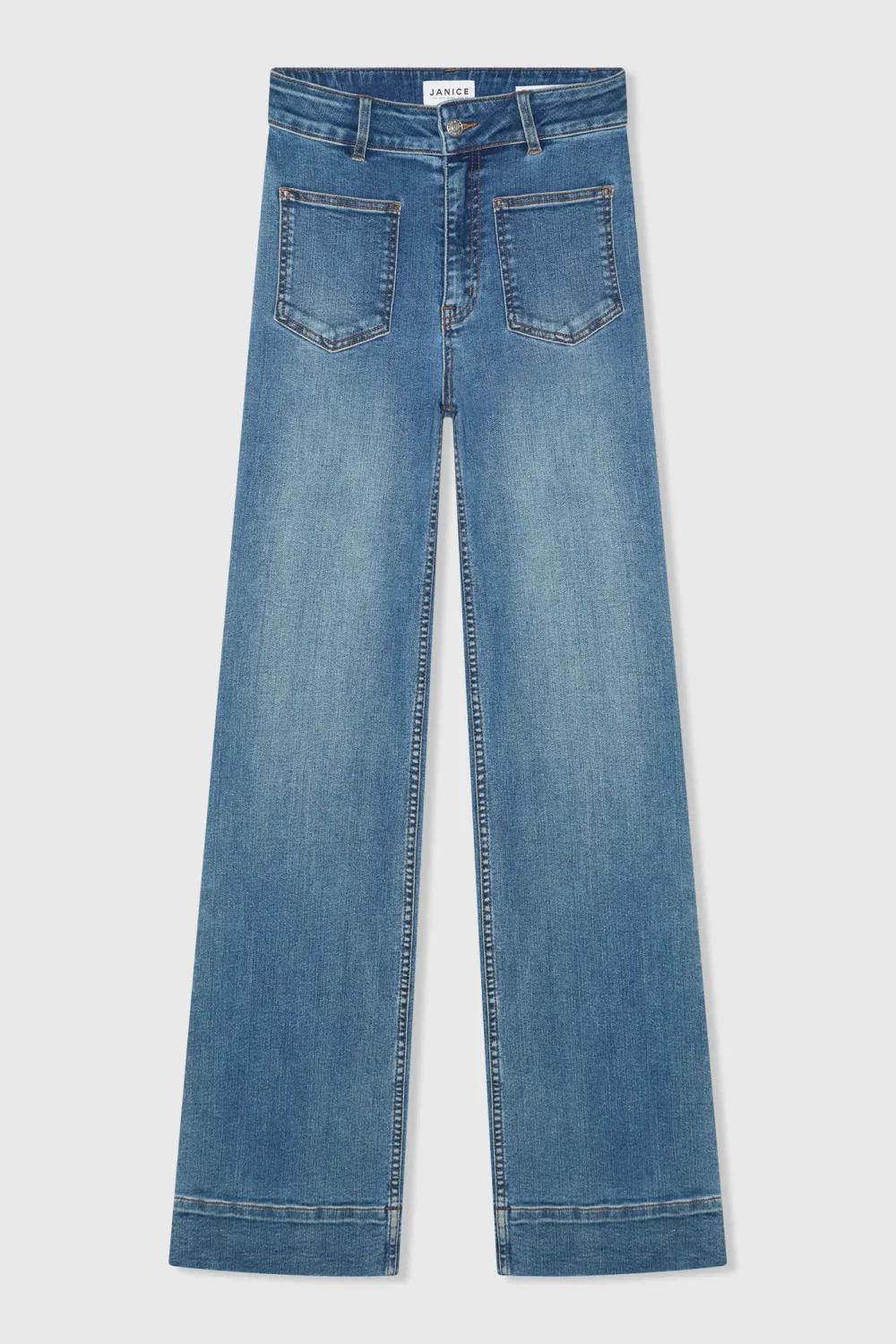 Flared Fit Dames Jeans Stretch Mid Rise Jagger Blauw 932