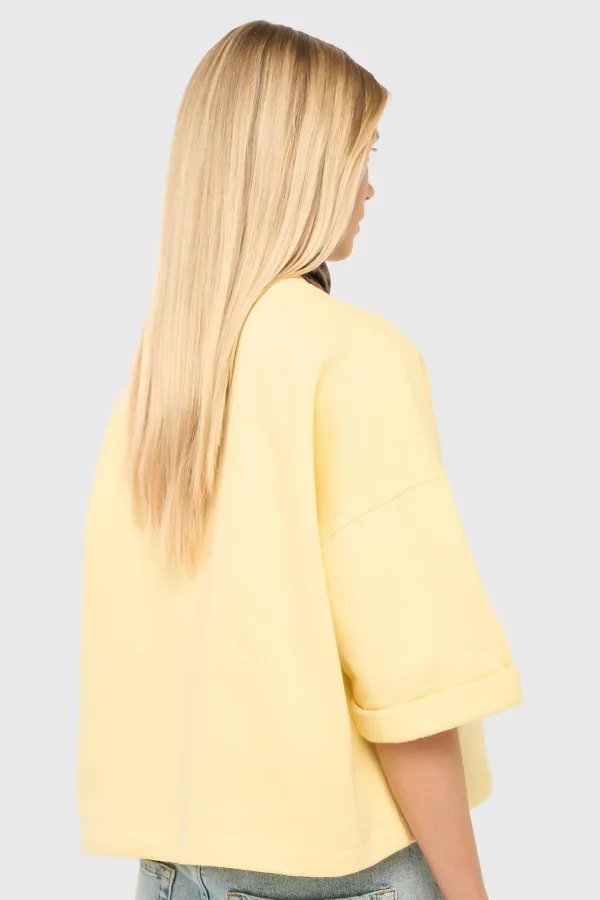 Gele Dames Sweater Katoen Aiden