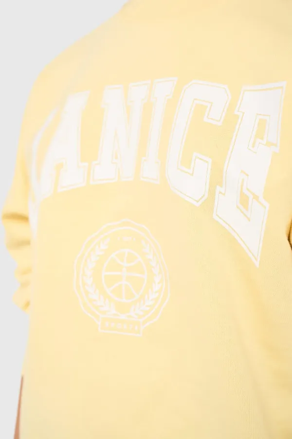 Gele Dames Sweater Katoen Owen Logo
