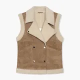 Lammy Dames Vest Suede Nick Cognac