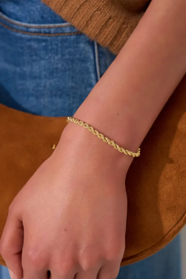 Gouden Armband Gedraaide Schakel Chester Twisted Chain