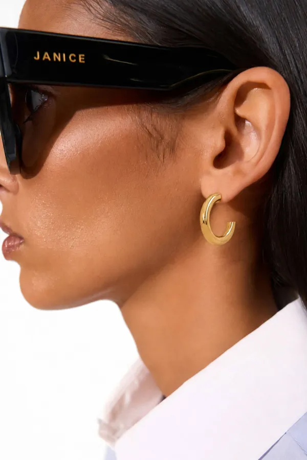 Gouden Oorbellen Creolen Creolen Hoops Chandler Medium