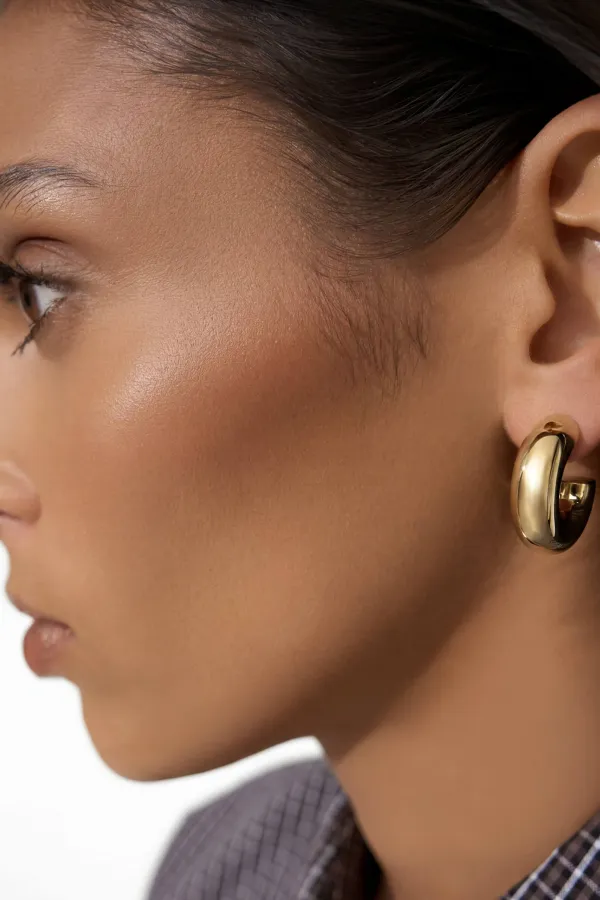Gouden Oorbellen Creolen Chunky Hoops Hudson Medium