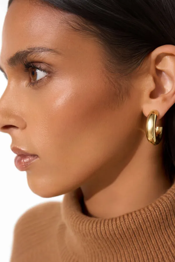 Gouden Oorbellen Creolen Chunky Hoops Hudson Large
