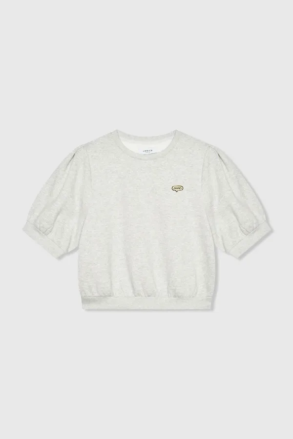 Grijze Dames Sweater Pof Mouw Katoen Corey