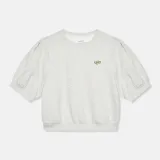 Grijze Dames Sweater Pof Mouw Katoen Corey