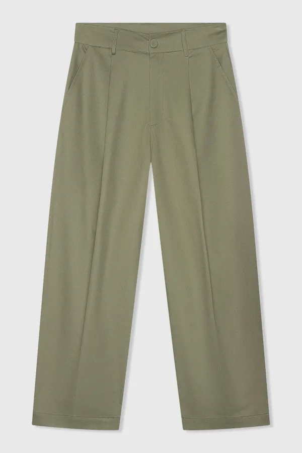 Groene Katoenen Paperbag Broek Steekzakken Barrel Balti