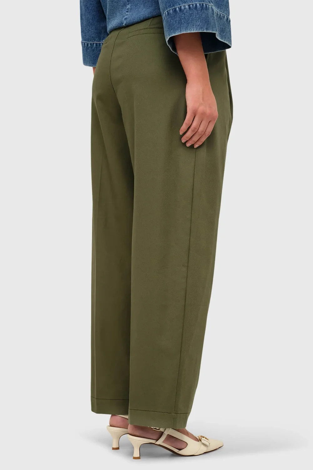 Groene Katoenen Paperbag Broek Steekzakken Barrel Balti