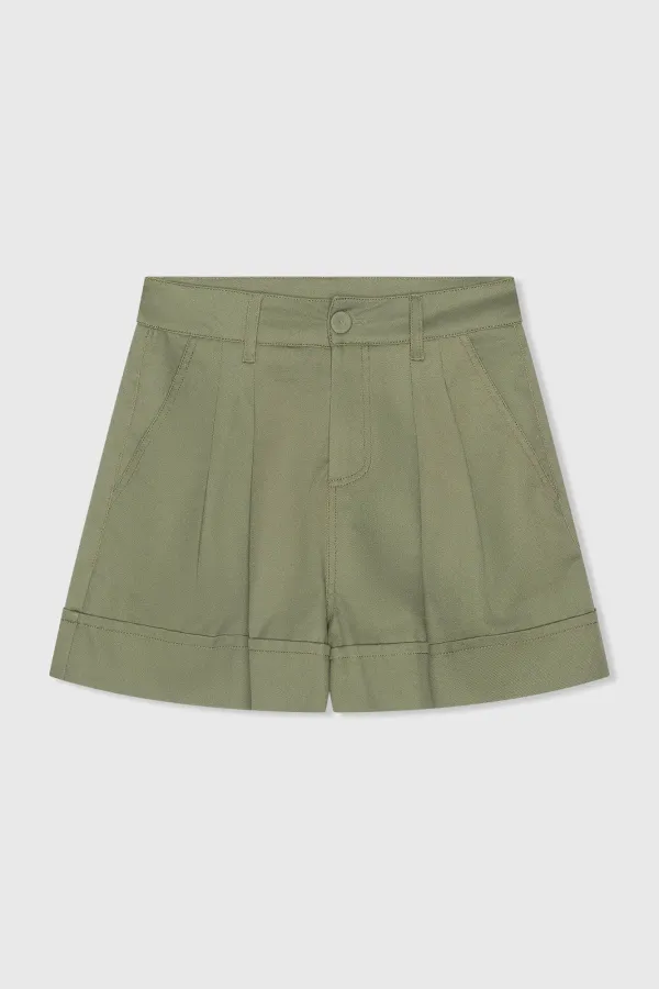 Groene Katoenen Shorts Dames Arthur