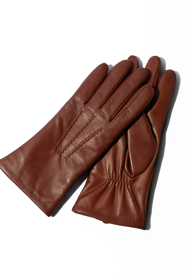 leren handschoenen dames atlas cognac