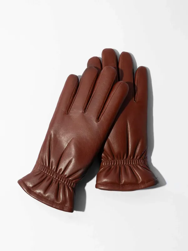 Leren Handschoenen Dames Hawk Cognac