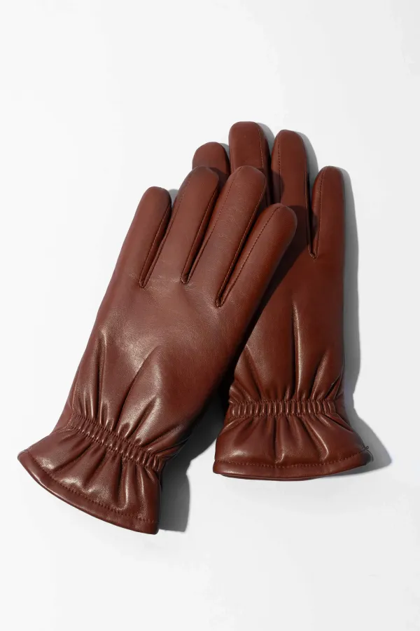Leren Handschoenen Dames Hawk Cognac
