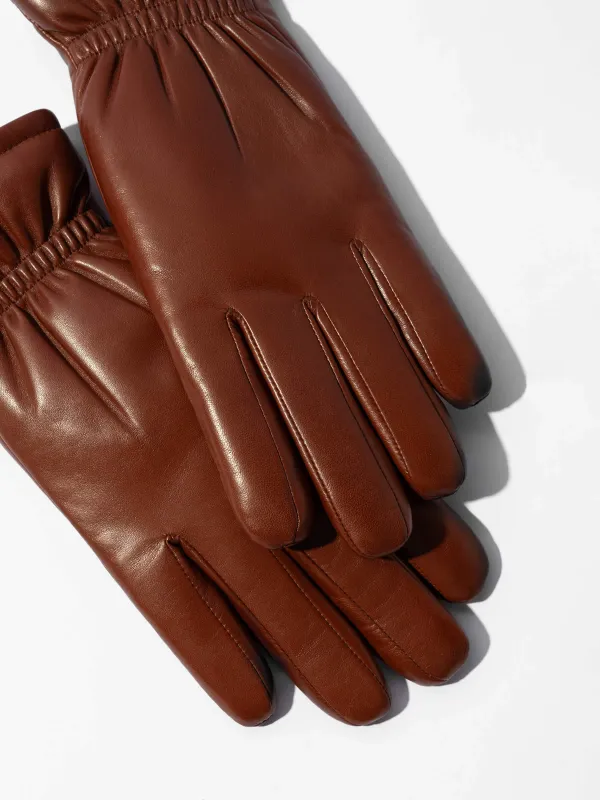 Leren Handschoenen Dames Hawk Cognac