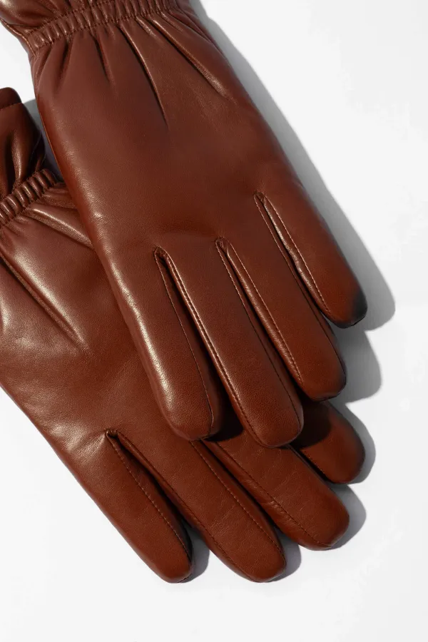 Leren Handschoenen Dames Hawk Cognac