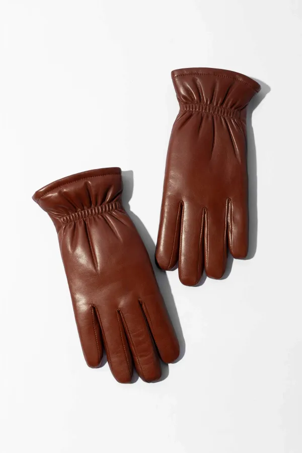 Leren Handschoenen Dames Hawk Cognac