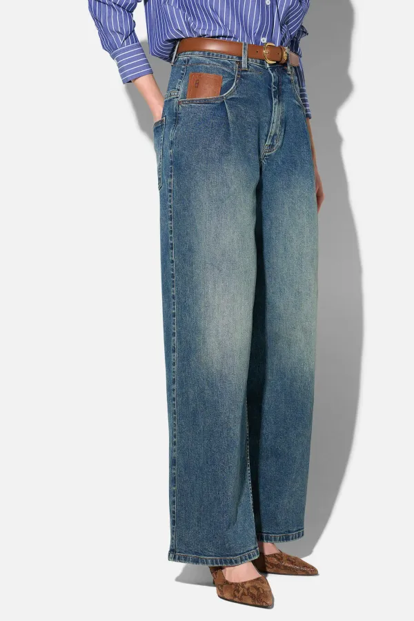 Jeans Dames Barrel Stretch Denim Drew Blauw 357