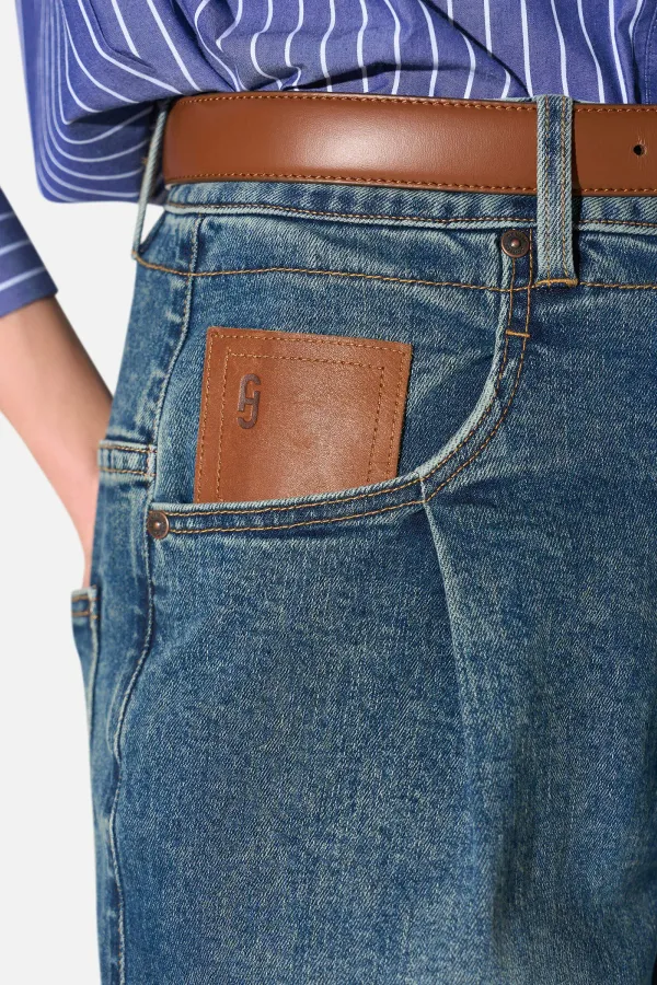 Jeans Dames Barrel Stretch Denim Drew Blauw 357