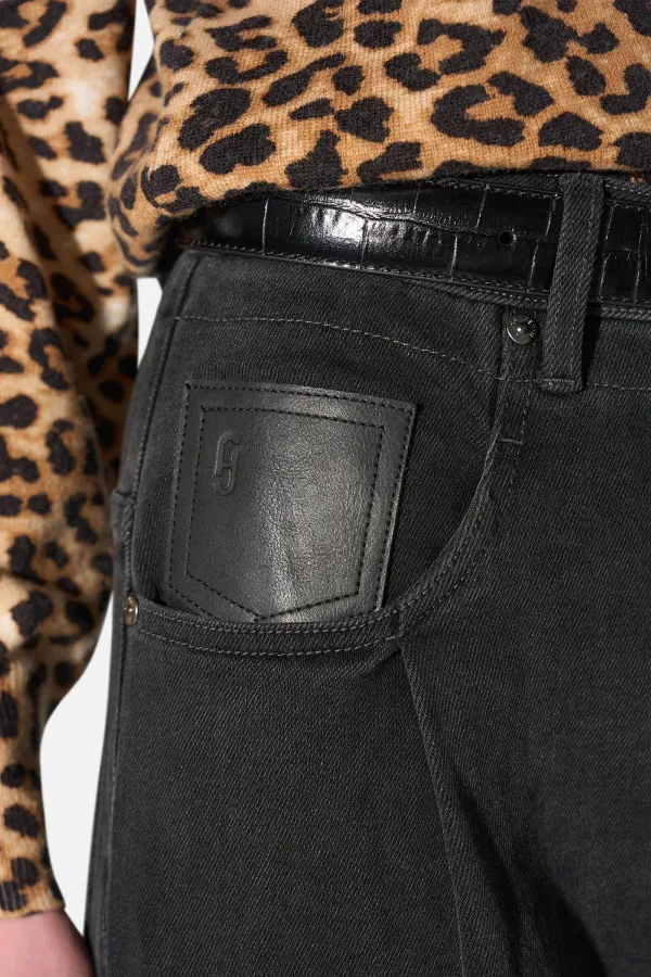 Jeans Dames Barrel Stretch Denim Drew Zwart 813