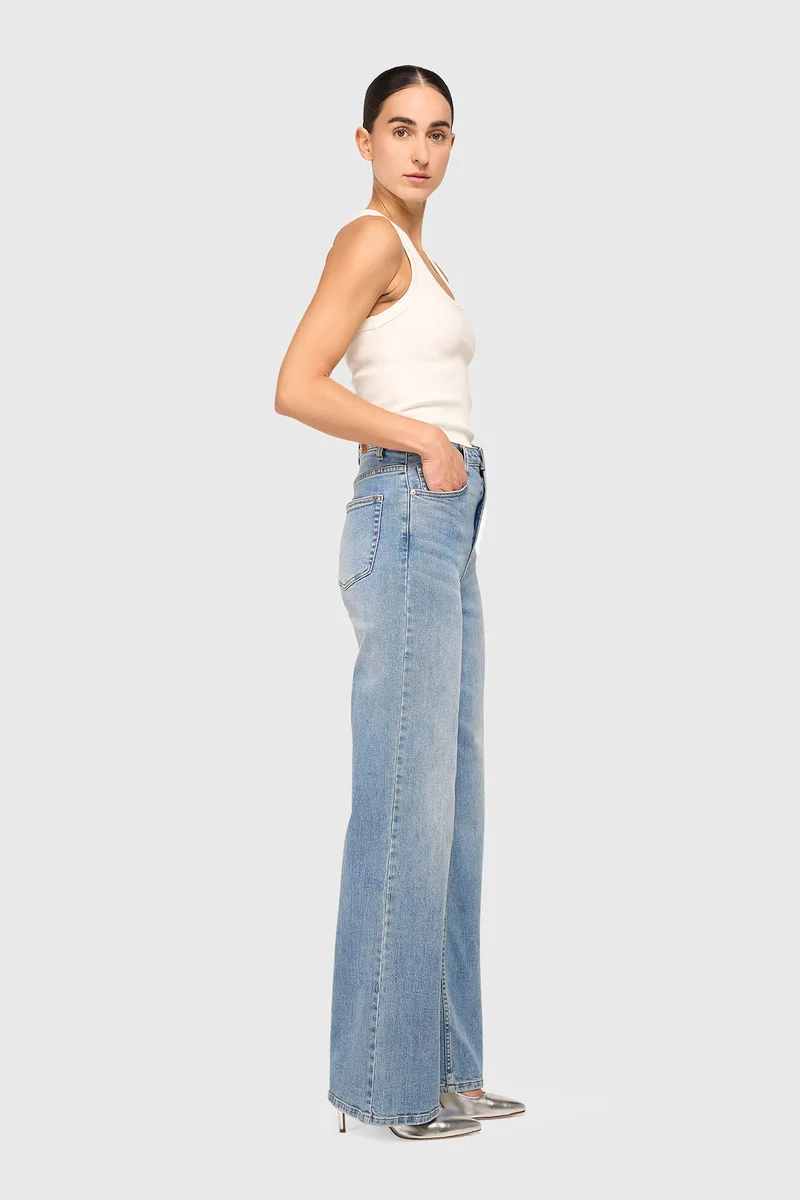 Jeans Dames Wijde Pijp Jason Blauw 323