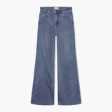 High Rise Wijde Leg Jeans Studs Mason Blauw 028