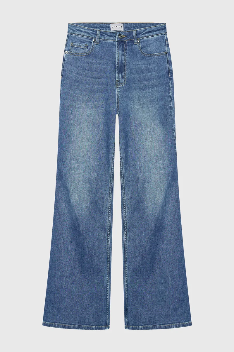High Rise Wijde Leg Jeans Mason Blauw 111