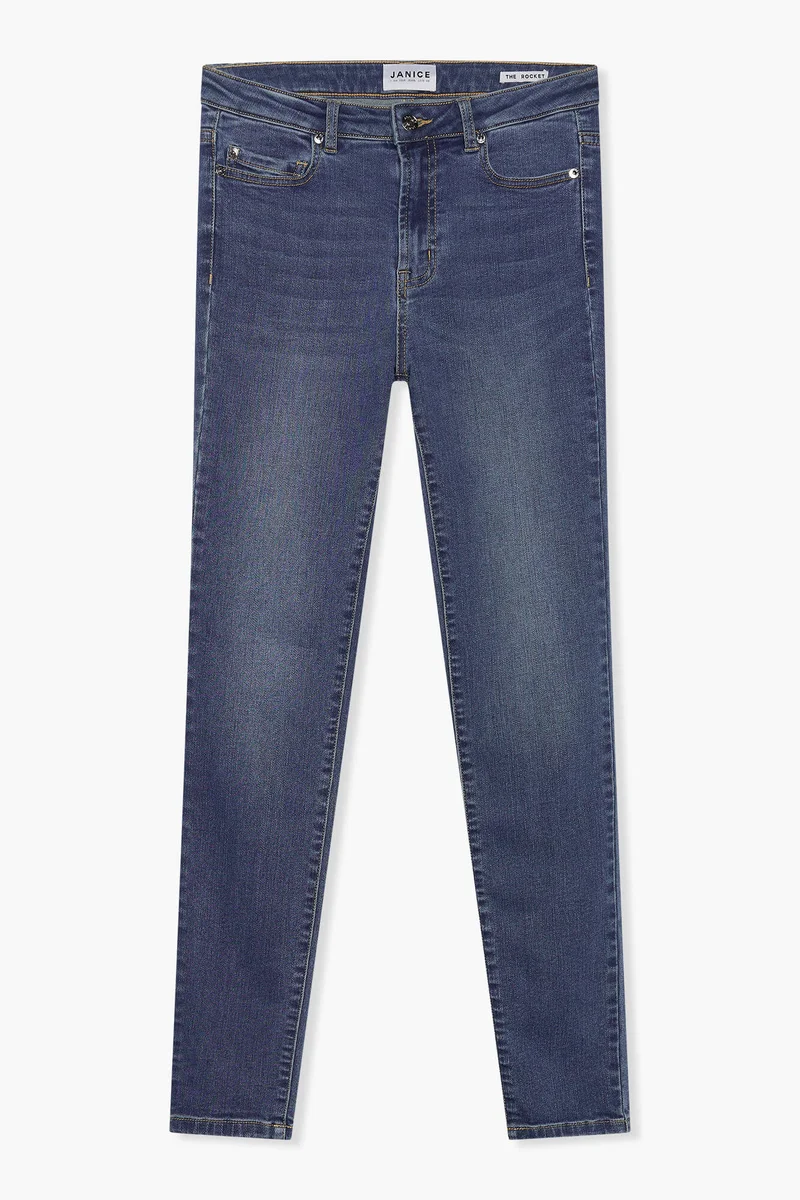 Skinny Jeans Dames Highwaist Rocket Blauw 111