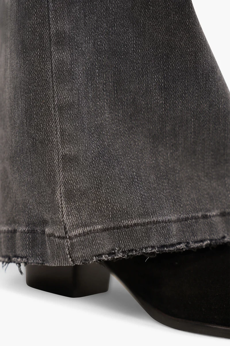 High Rise Dames Jeans Rechte Pijp Flared Jagger Grijs 415