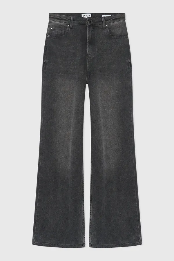Jeans Dames Wijde Pijp Jason Grijs 415