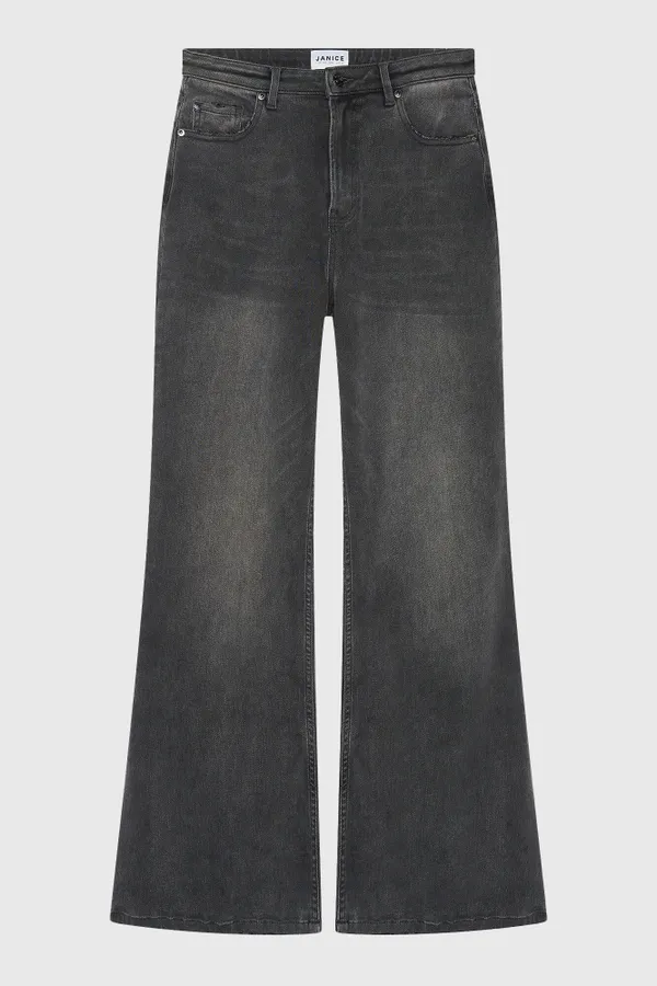 High Rise Wijde Leg Jeans Mason Grijs 415