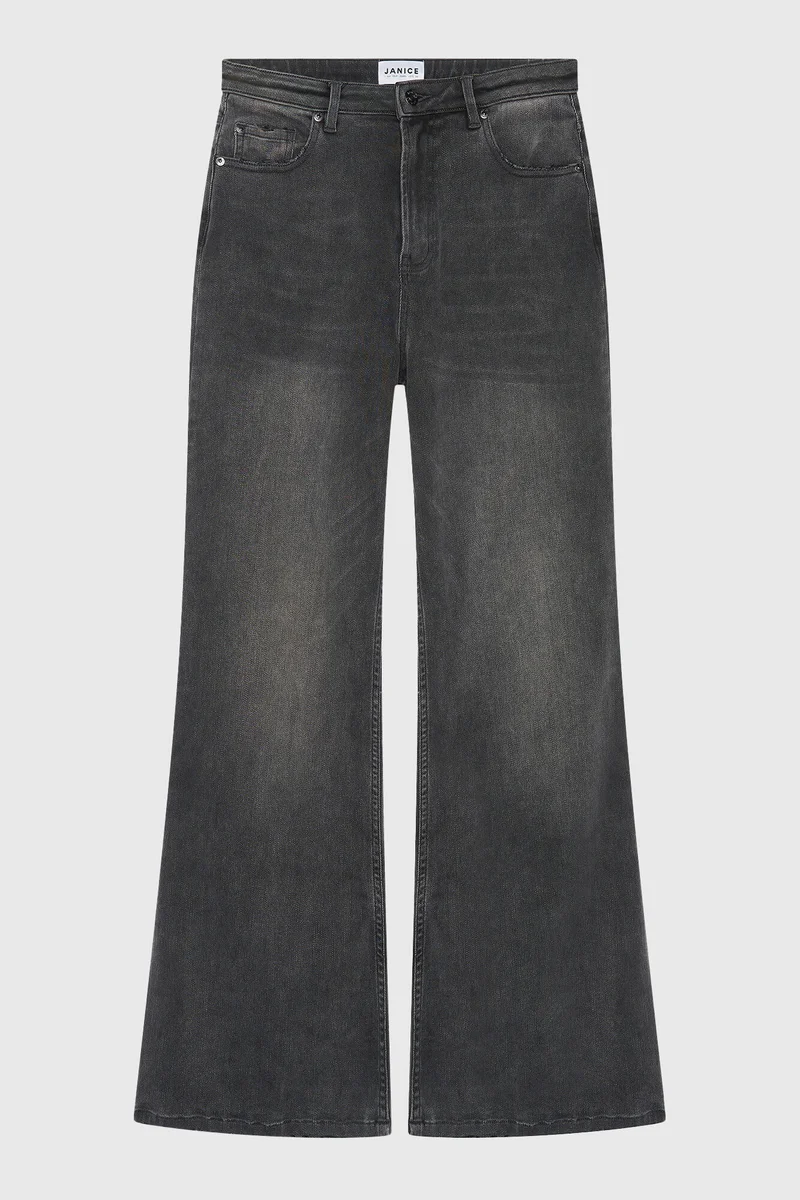 High Rise Wijde Leg Jeans Mason Grijs 415