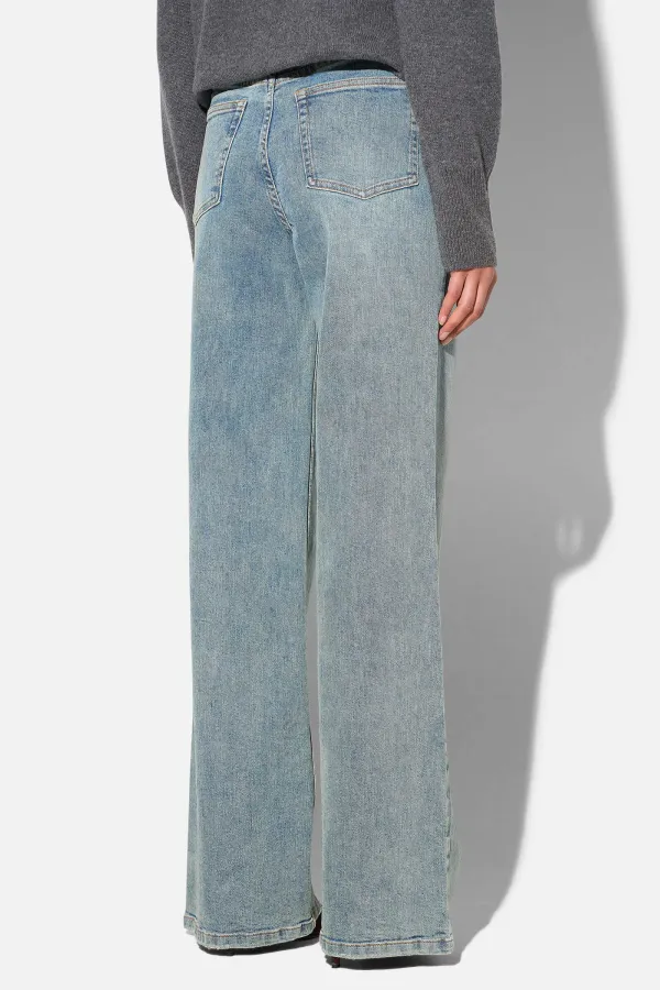 Jeans Dames Rechte Pijp High Rise Stretch Jason Blauw 114