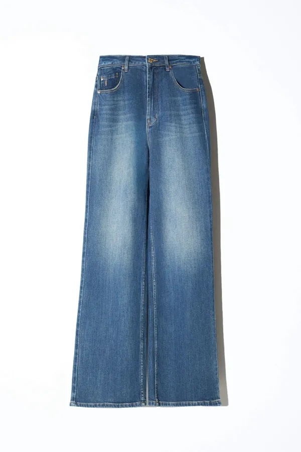 Jeans Dames Rechte Pijp High Rise Stretch Jason Blauw 469