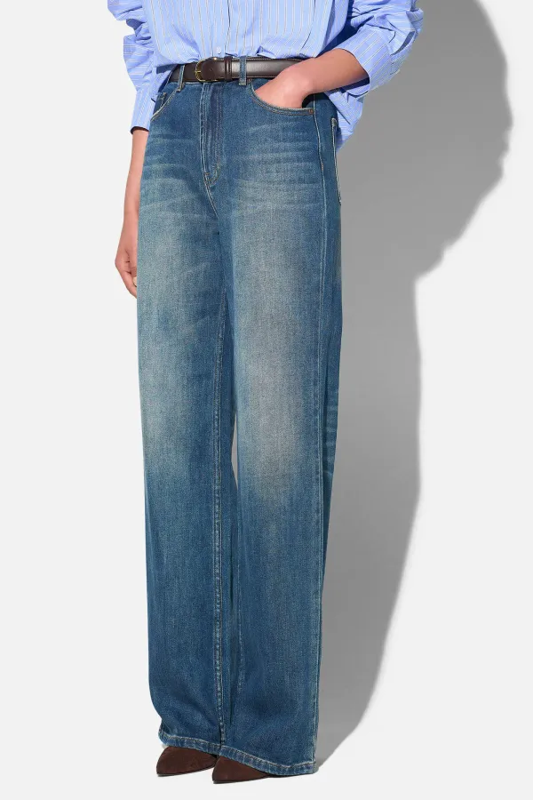 Jeans Dames Rechte Pijp High Rise Stretch Jason Blauw 469